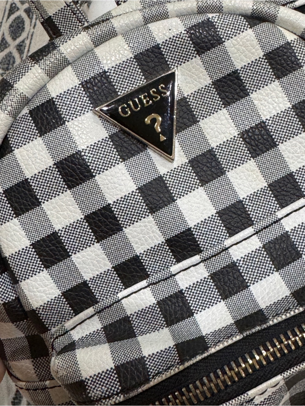 GUESS Checkered Backpack Mini Bag - Picture 4 of 6